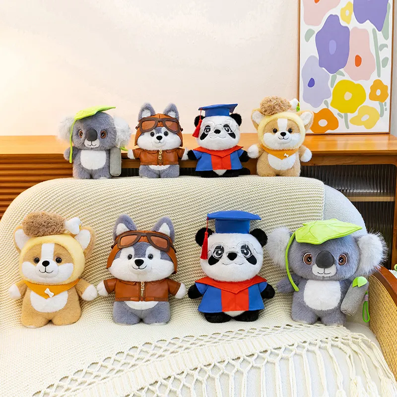 Cute Corgi Husky Panda Plush Toy Set – Soft Stuffed Animals Dolls, Huggable Pillow & Birthday Gift for Kids